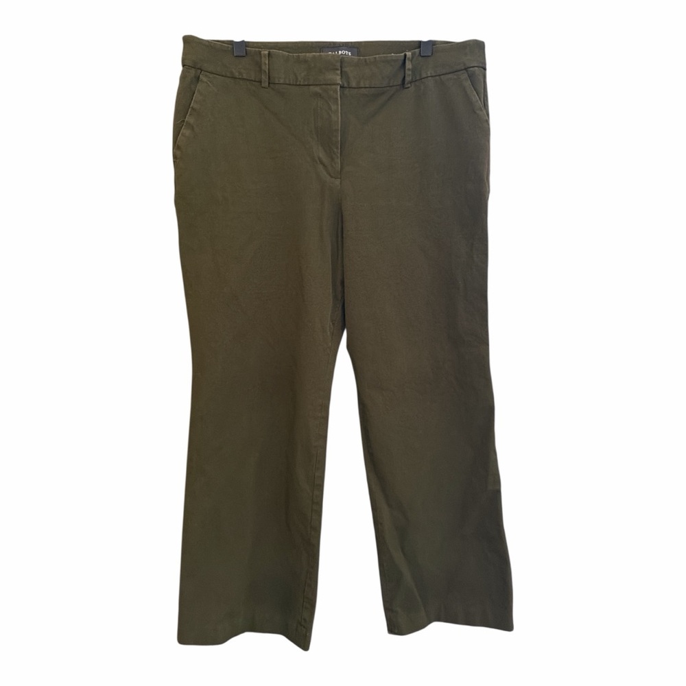Talbots Newport Pant 16P Olive Stretch‎ Straight Leg Career Work